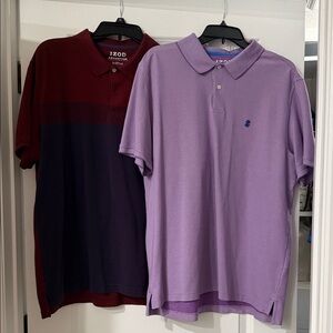 Izod Men’s Lavender Polo & Burgundy/Navy Colorblock Pair size XL